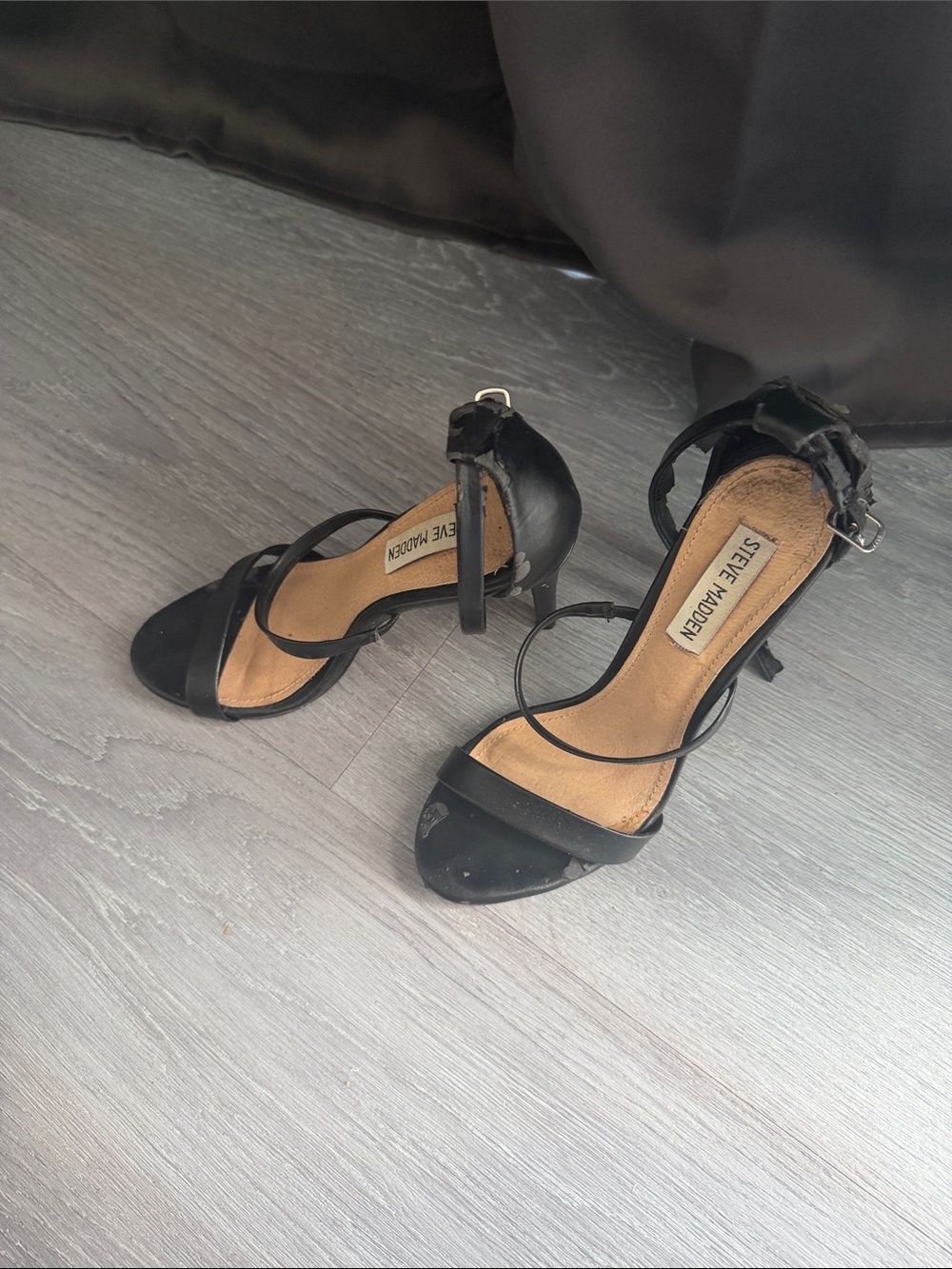 Steve Madden Black Strappy Ankle Strap Heels
